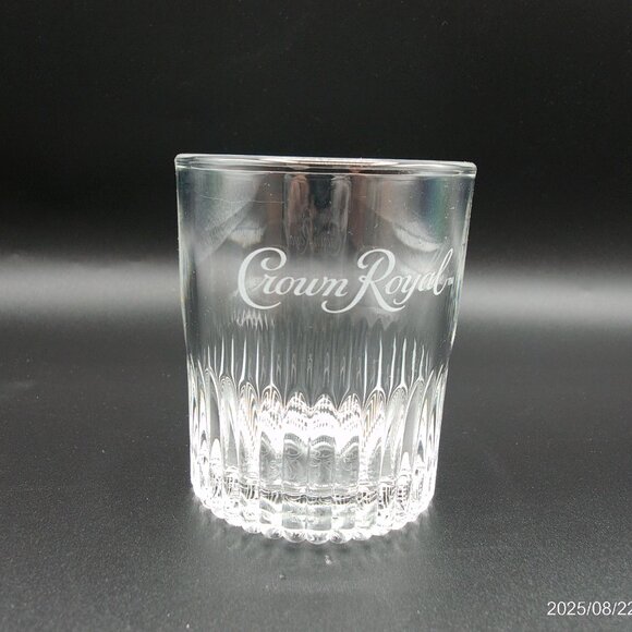 Vintage Crown Royal Whiskey Tumblers, Set of 4, Ribbed, Etched Crown Royal Logo - Picture 4 of 10